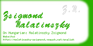 zsigmond malatinszky business card